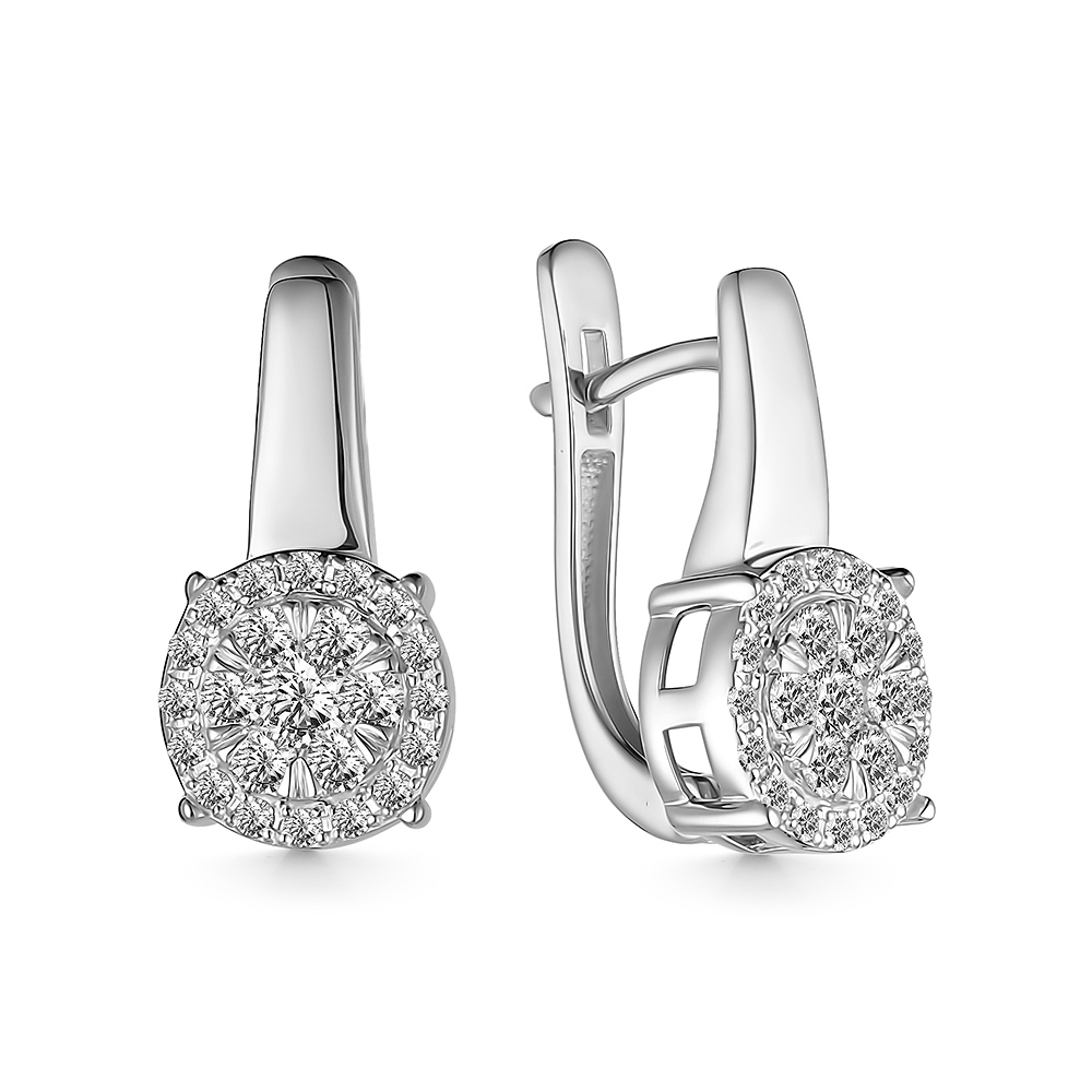 

Серьги из белого золота ЯХОНТ Золотой 265293, бриллиант, 265293