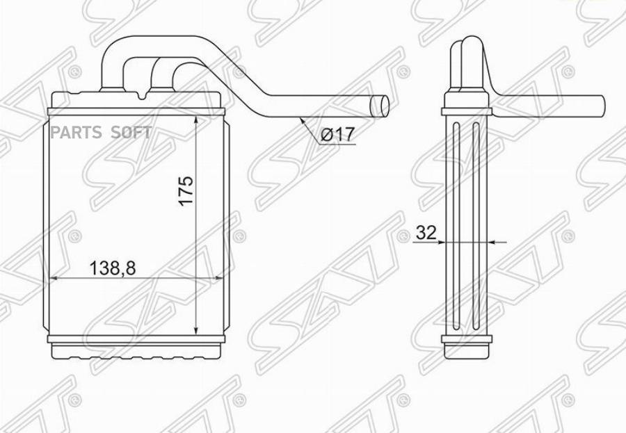 

Радиатор Отопителя Салона Mazda Titan Wg### We### 88-91 Sat арт. ST-MZ97-395-0