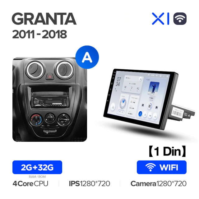 Штатная магнитола TEYES X1 Wi-Fi Lada Granta Sport 2011-2018 Вариант A 2249700₽