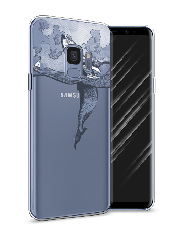 

Чехол Awog на Samsung Galaxy S9 "Два измерения", Голубой;черный;прозрачный, 25750-7