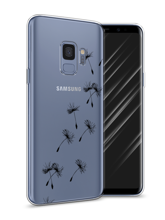

Чехол Awog на Samsung Galaxy S9 "Летящие одуванчики", Черный, 25750-8