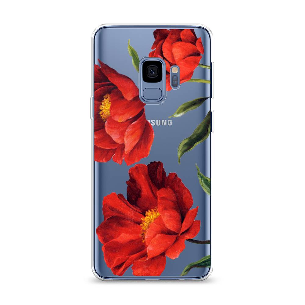 фото Чехол awog "красные маки" для samsung galaxy s9