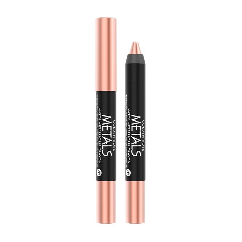 

Губная Помада-карандаш Golden Rose Metals Matte Metallic Lip Crayon 01 Gold 3,5 г