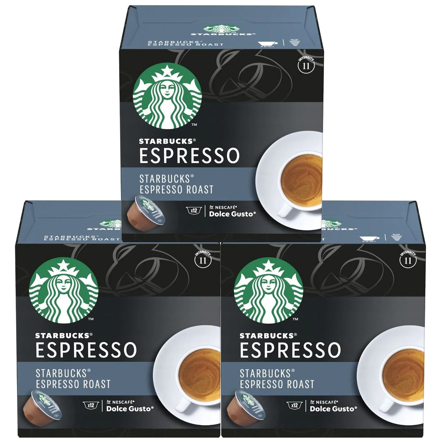 Кофе в капсулах Starbucks Dark Espresso Roast для Nescafe Dolce Gusto, 3 шт по 12 капсул