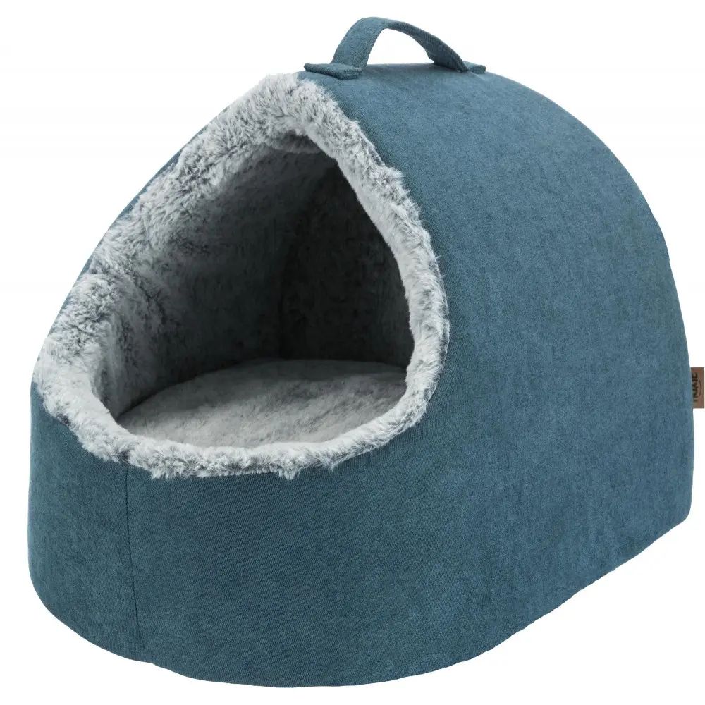 Домик для кошек и собак Trixie плюш, текстиль 30x35x40см синий, серый
