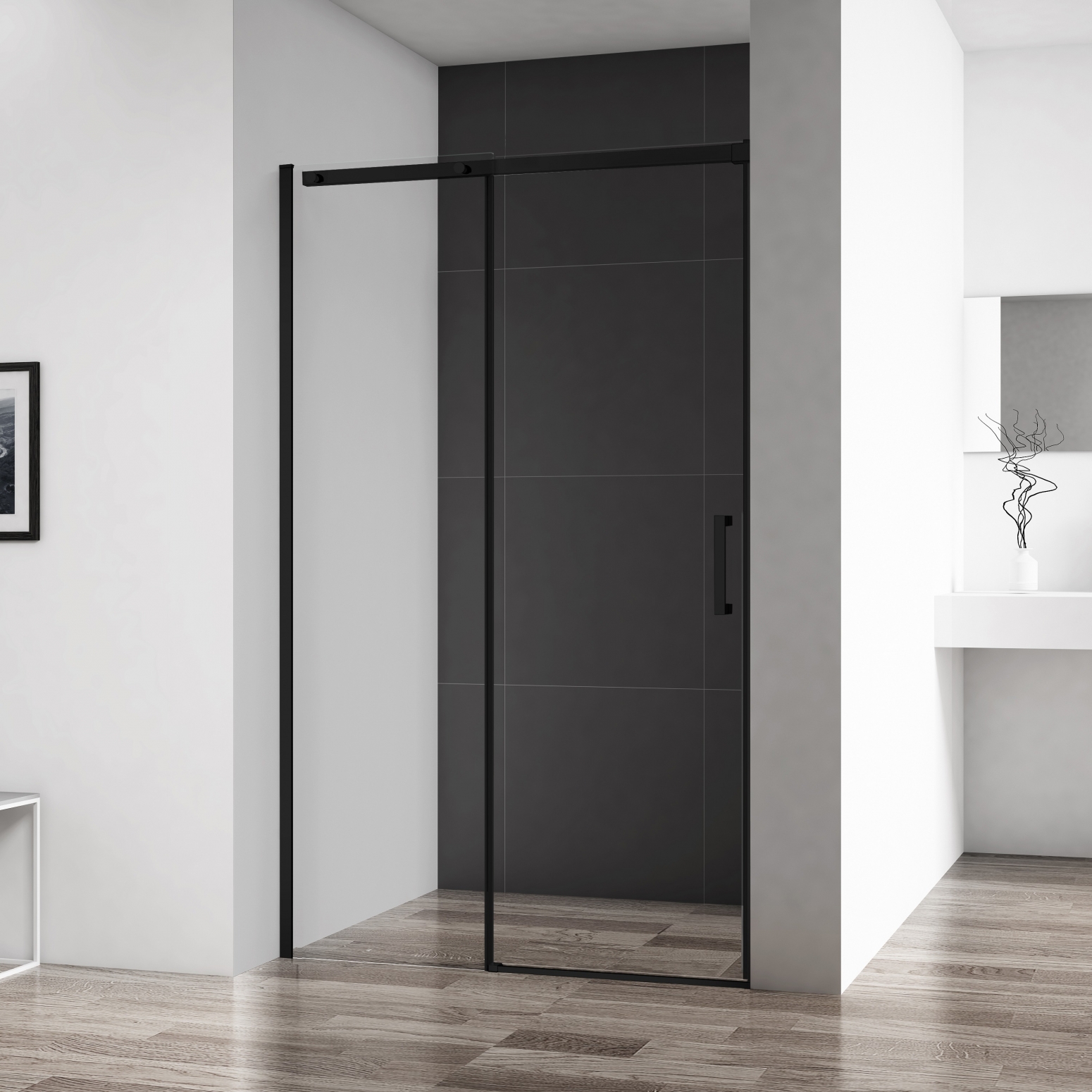 

Душевая дверь в нишу BelBagno Acqua BF-1-120-C-NERO черная матовая ACQUA-BF-1-120-C-NERO