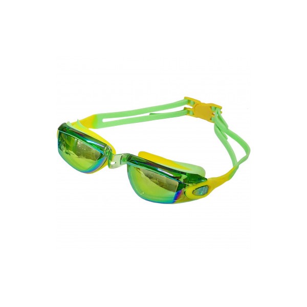 Очки для плавания взрослые с зеркальными стёклами желто/зеленые Спортекс B31549-C