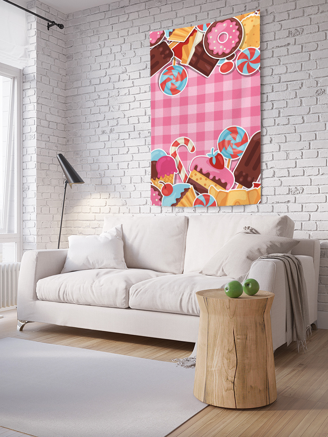 фото Вертикальное фотопанно на стену joyarty "стол сладостей", 150x200 см