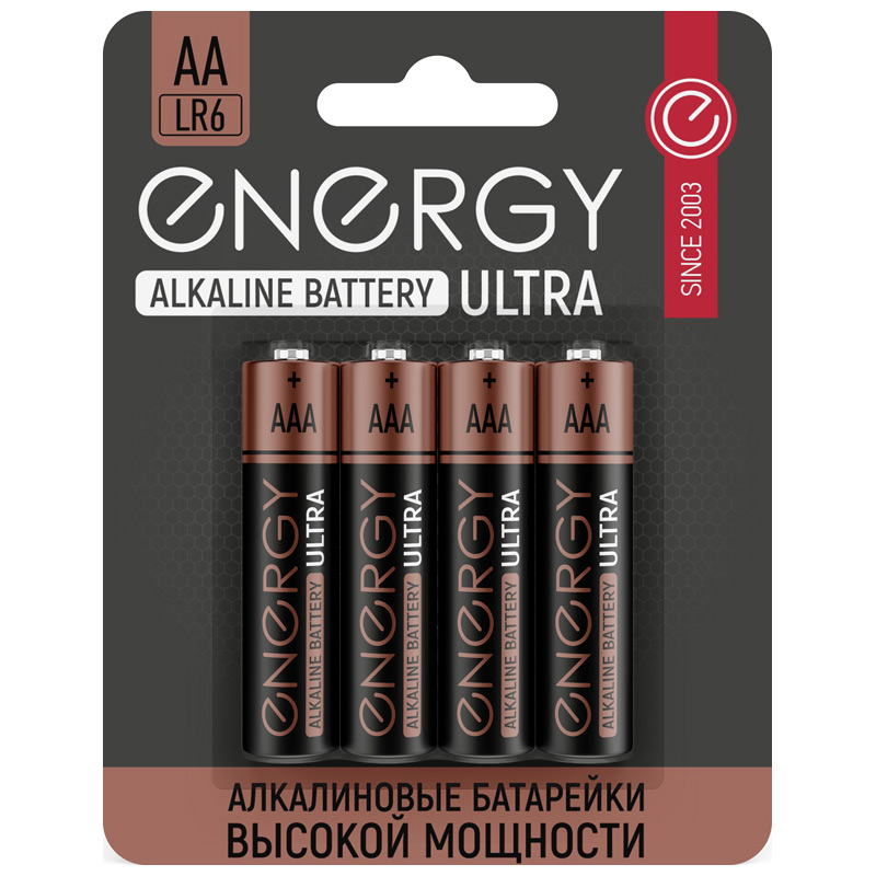 Батарейка алкалиновая Energy Ultra LR03 4B (АAА) (104406)