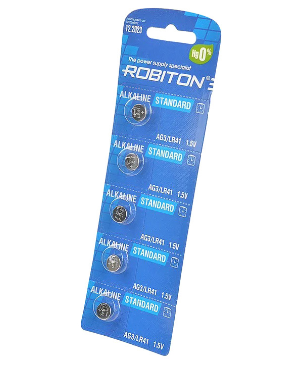 

Батарейка LR41 - Robiton Standard R-AG3-0-BL5 (5 штук) 16950