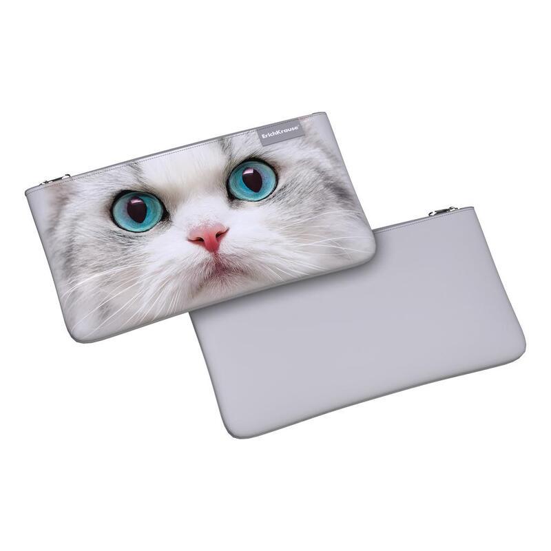 

Пенал школьный 1 отделение Erich Krause Light White Cat, Белый