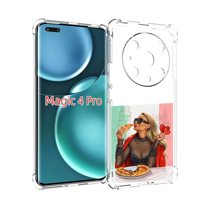 Чехол MyPads любительница-пиццы женский для Honor Magic4 Pro