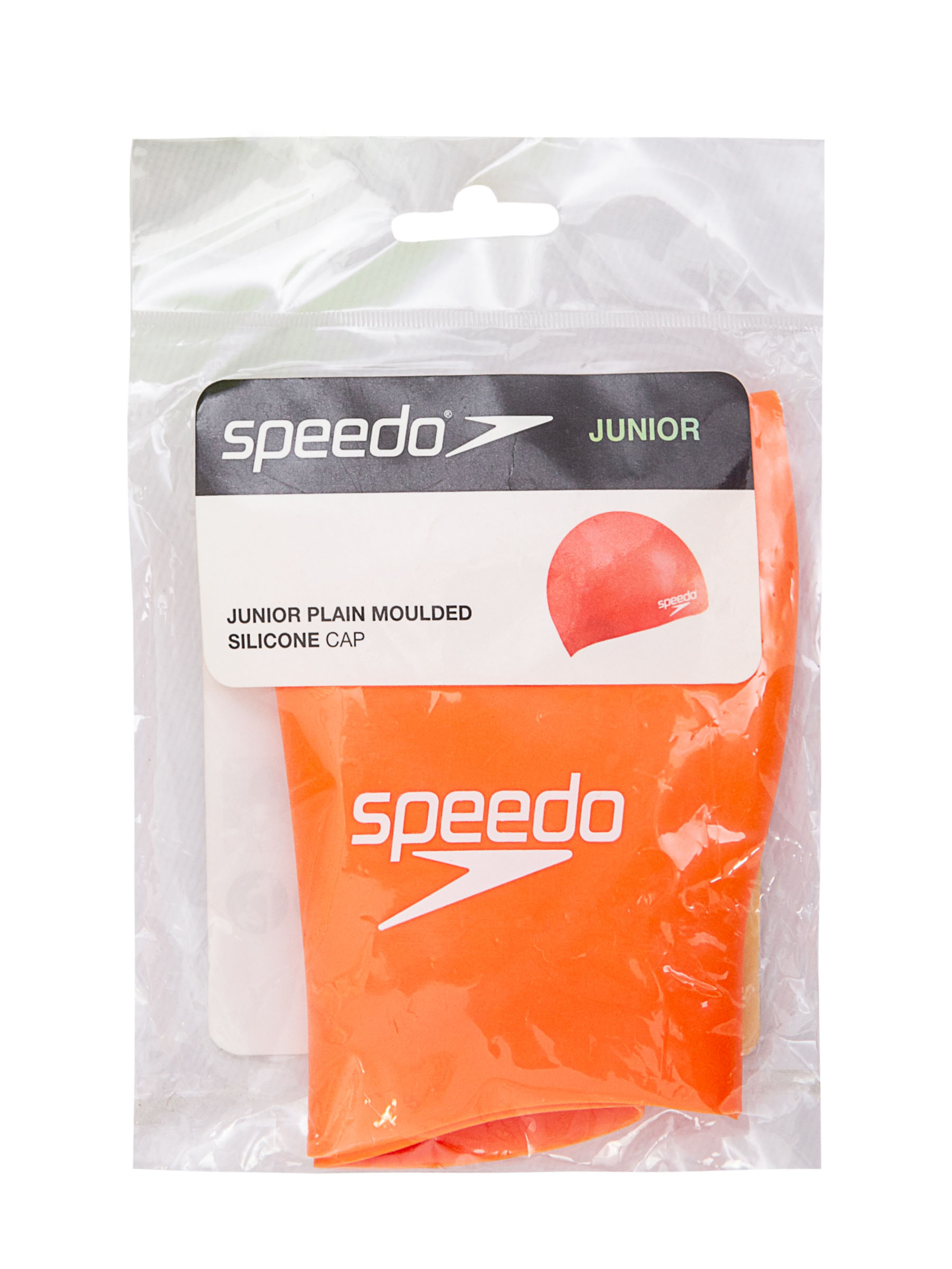 SPEEDO Plain Moulded Silicone Junior шапочка дет (0022) оранжевый, one size