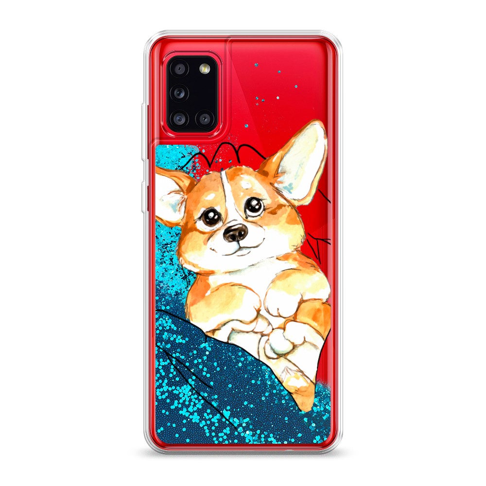 

Жидкий чехол с блестками "Корги в ладошках" на Samsung Galaxy A31, 2100393-1