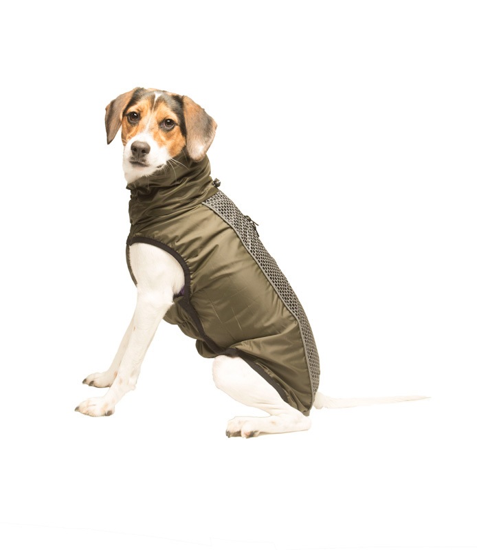 фото Плащ-дождевик для собак dog gone smart hexagon jackets 40 см, оливковый