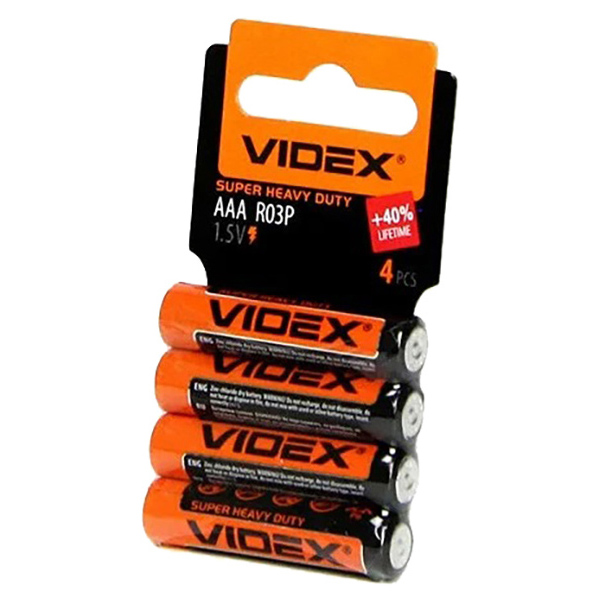 

Батарейка AAA - Videx R3 Shrink (4 штуки) VID-R3-4SC