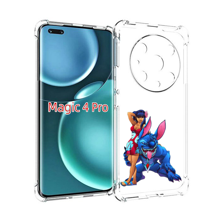 

Чехол MyPads лило и накаченный стич детский для Honor Magic4 Pro, Прозрачный, Tocco
