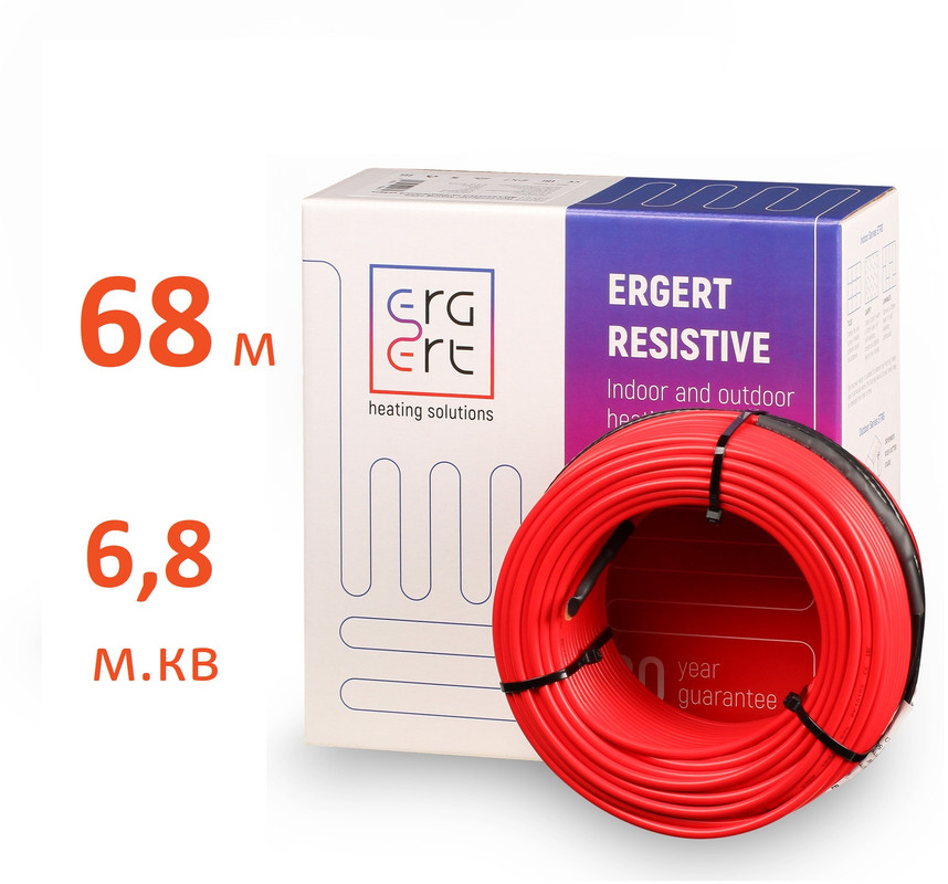 

Кабель нагревательный ERGERT ETRS-18, 1220 Вт, 68 м, ETRS_18