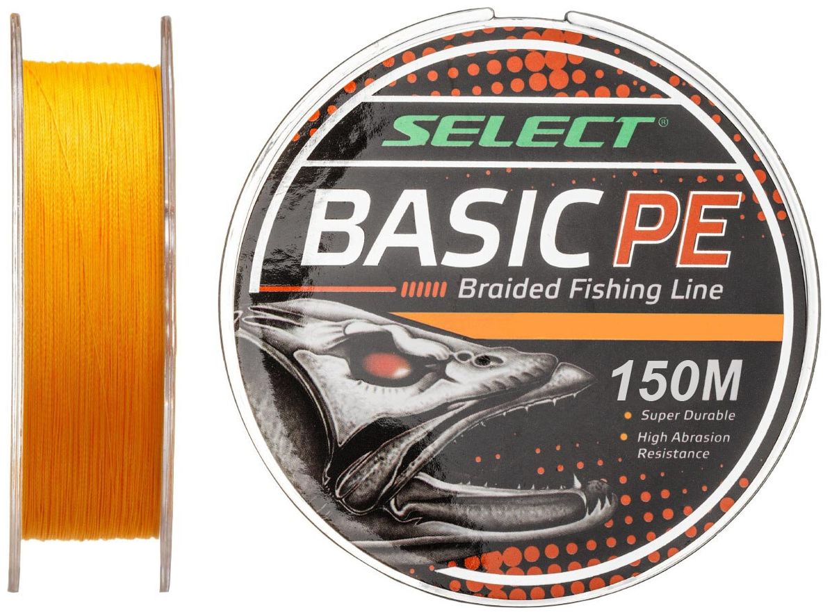 фото Шнур select basic pe 4x 150m (оранжевый) 0.22mm 30lb/13.6kg