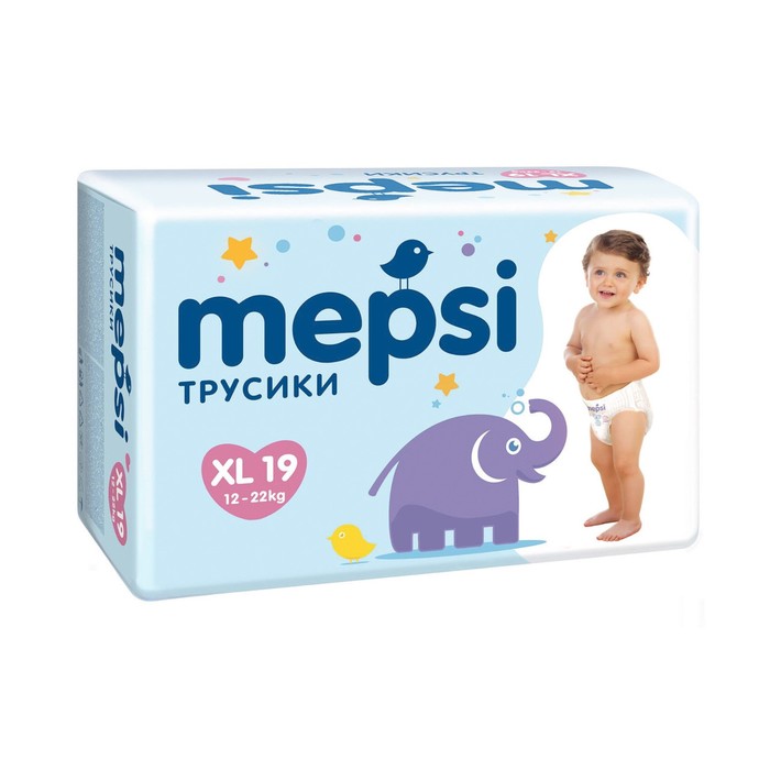 Подгузники-трусики Mepsi размер XL (12-22 кг), 19 шт