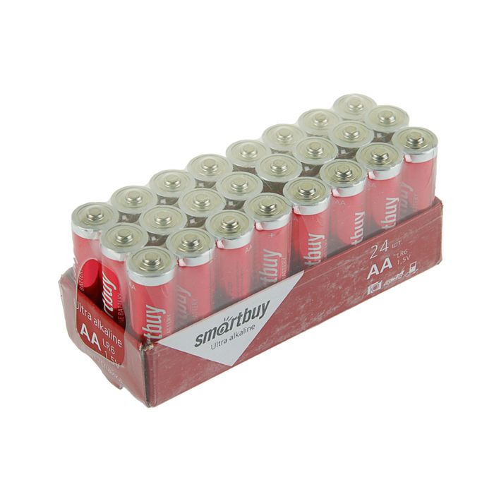 Smartbuy Батарейка алкалиновая Smartbuy Ultra, AA, LR6-24BOX, 1.5В, набор 24 шт.
