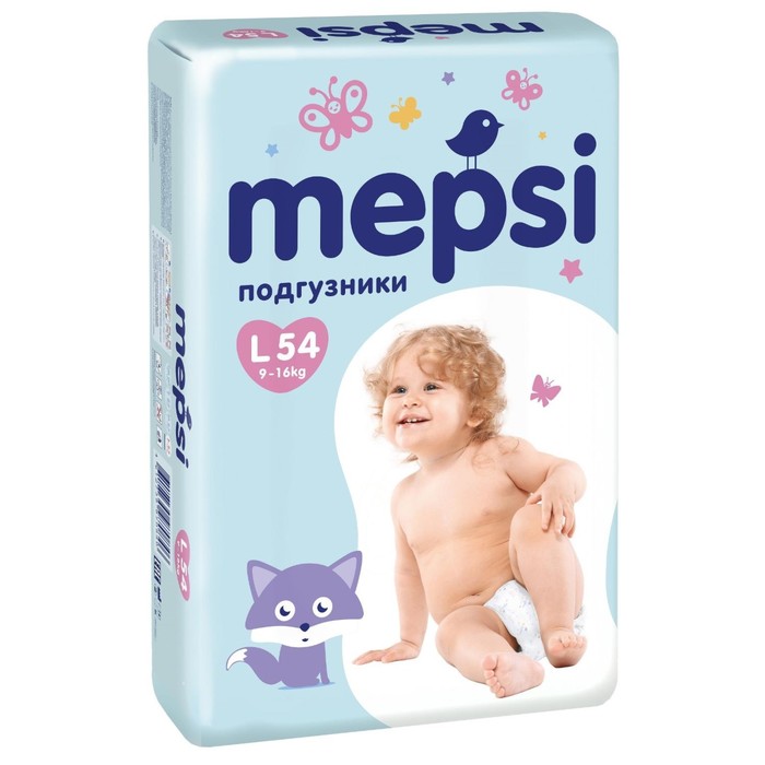 Подгузники Mepsi L (9-16кг), 54 шт