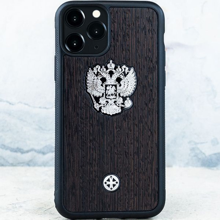 Чехол Premium Euphoria Герб РФ Wenge для iPhone 15 Pro Max