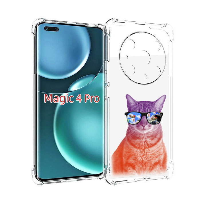 

Чехол MyPads крутой кот-2 для Honor Magic4 Pro, Прозрачный, Tocco