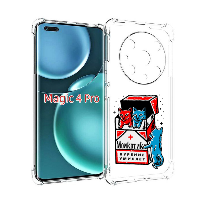 

Чехол MyPads красно-синие-коты для Honor Magic4 Pro, Прозрачный, Tocco