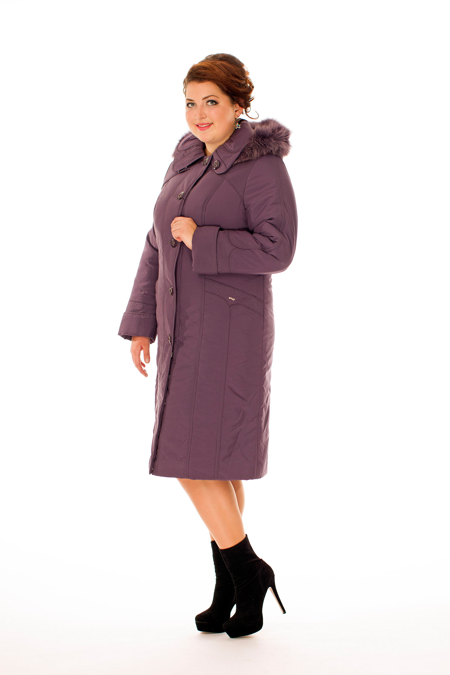 

Пальто женское МОСМЕХА 8015981 фиолетовое 58 RU, 8015981