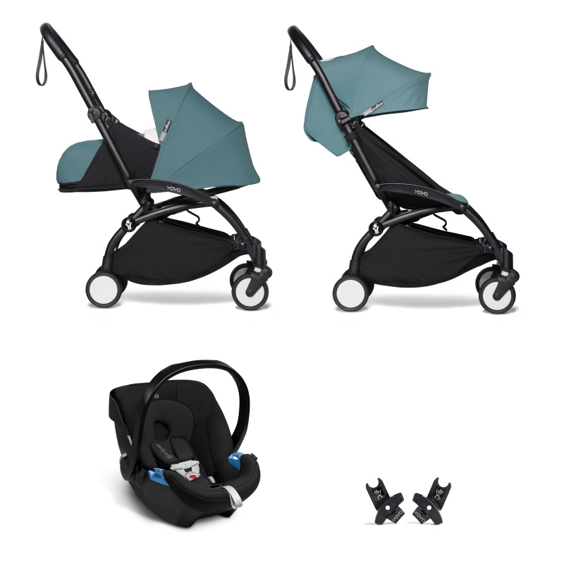 Коляска BABYZEN 3 в 1 с люлькой Newborn Pack и автокреслом Aqua Черная рама