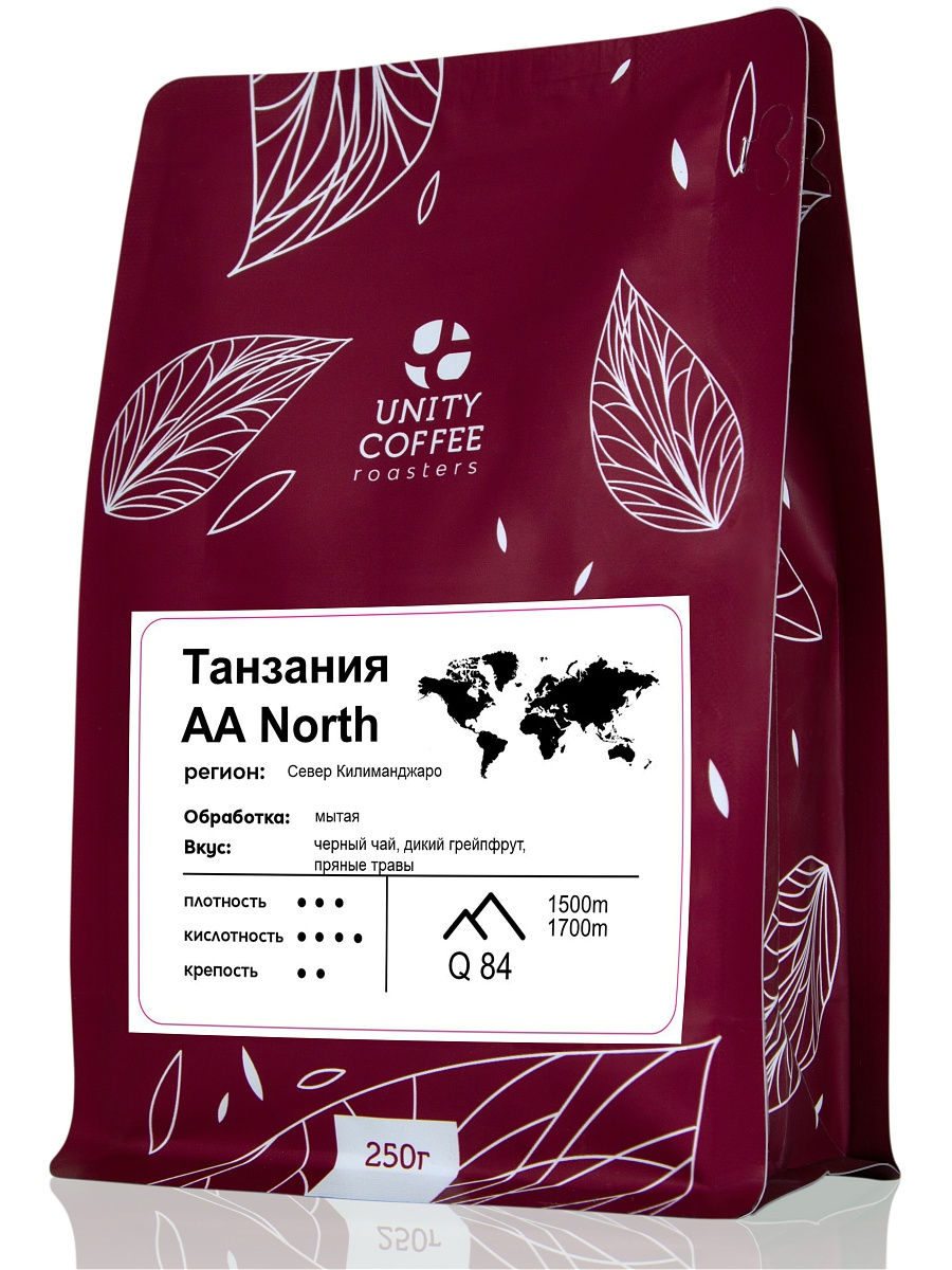 

Зерновой кофе Unity Coffee Танзания AA North 250гр