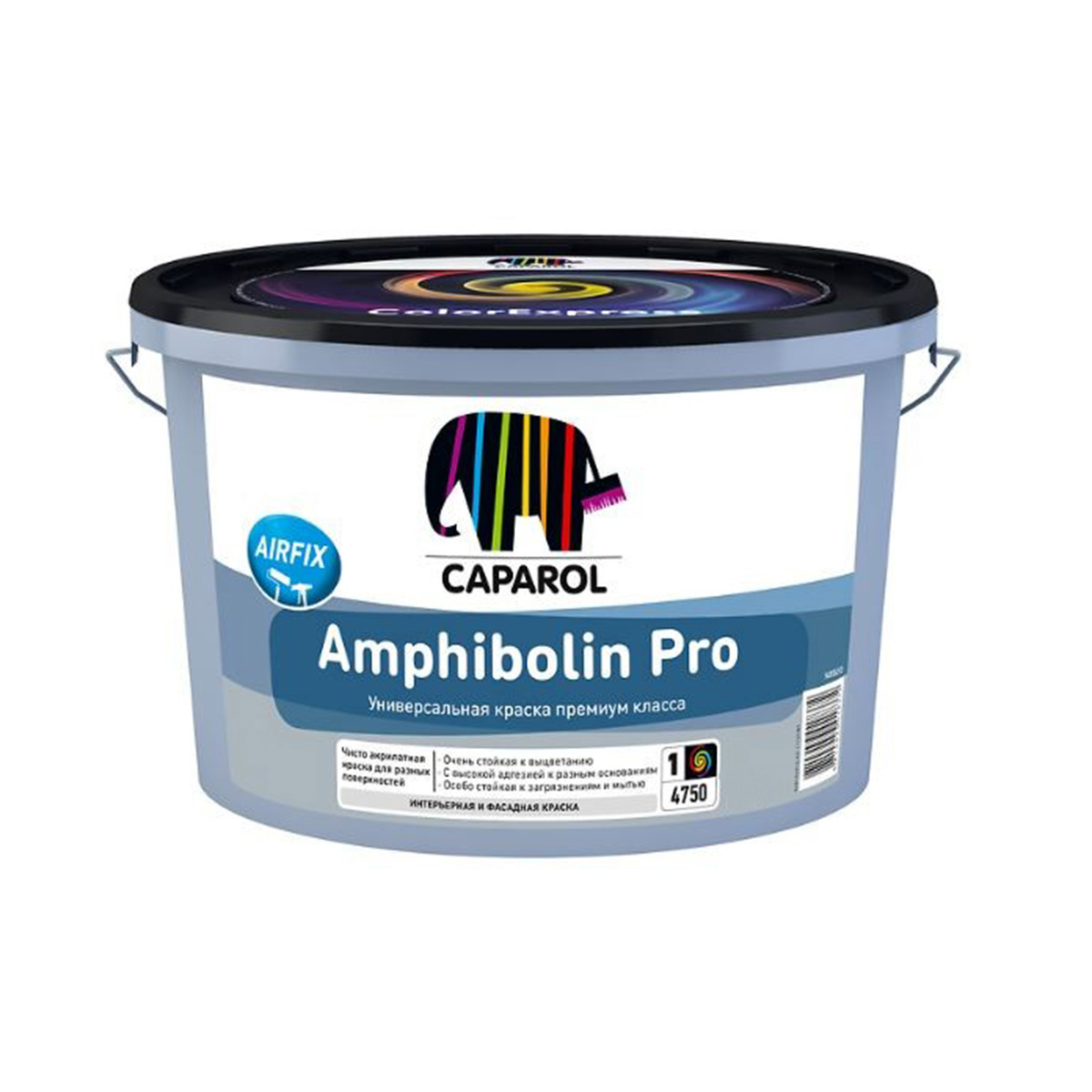 Краска фасадная Caparol Amphibolin Pro, база 1, белая, 2,5 л краска фасадная caparol amphibolin pro база 1 белая 10 л