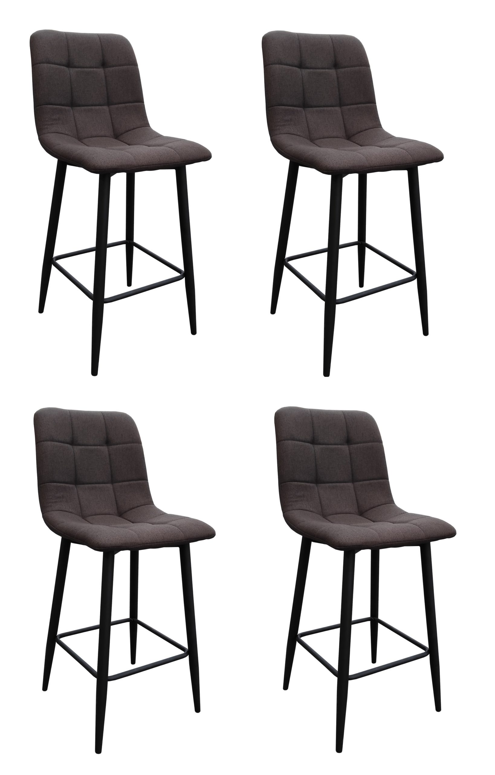фото Комплект стульев полубарных терминал barny из текстиля, коричневый, 4 шт