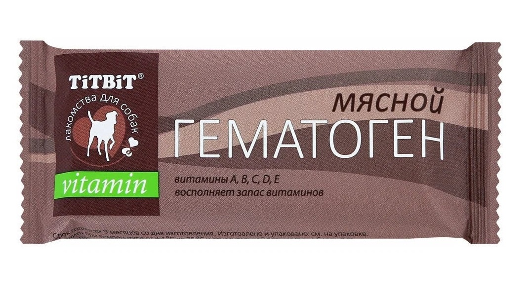 

Лакомство для собак Titbit гематоген витаминный, 35 г
