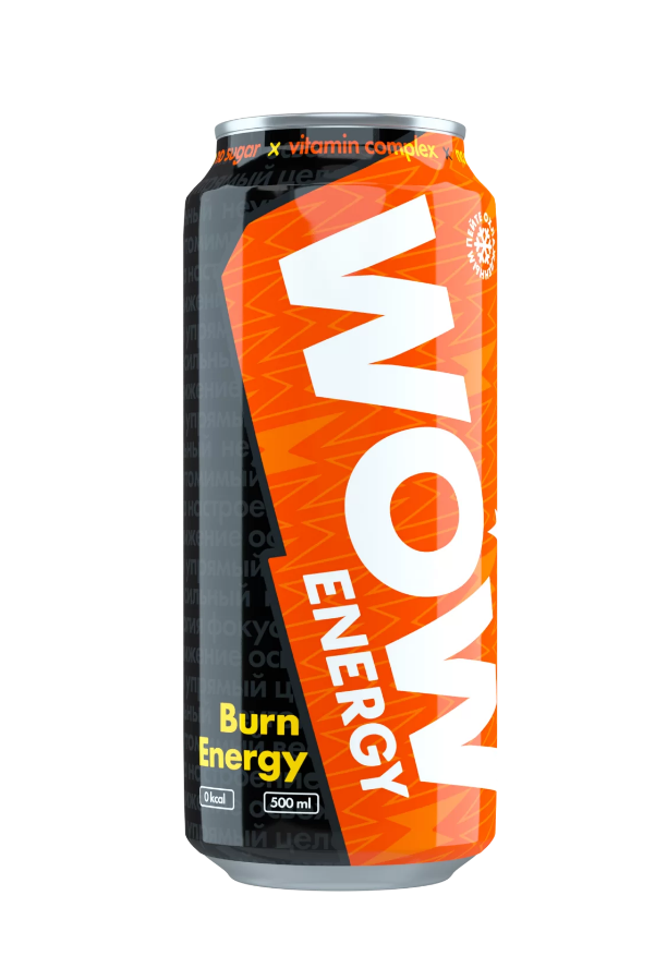 WOW WOW, Energy Энергетик без сахара 12х0,5л (Burn Energy)