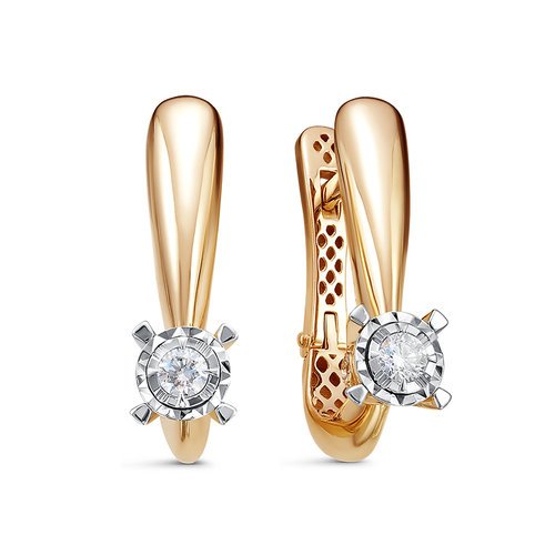 

Серьги из красного золота ЯХОНТ Золотой 250105, бриллиант, 250105