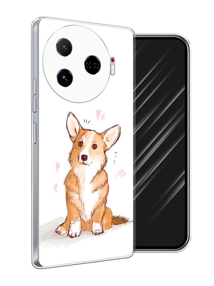 

Чехол Awog на Tecno Camon 30 Pro 5G "Корги любовь", Бежевый;белый, 305150-1