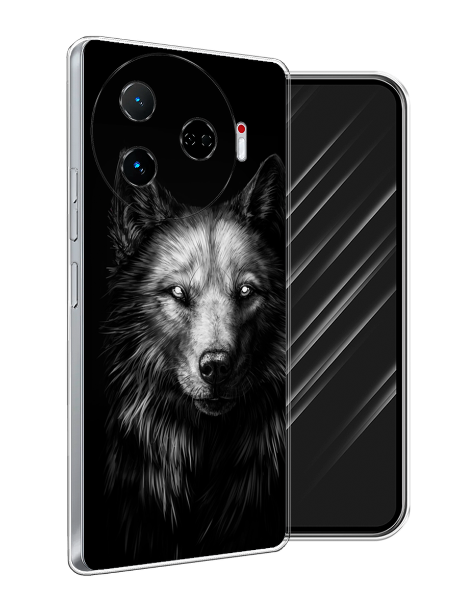 

Чехол Awog на Tecno Camon 30 Pro 5G "Волк черно белый", Серый;бежевый;белый, 305150-1