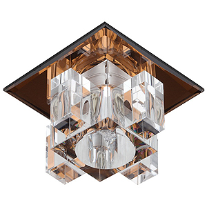 фото Светильник декор dk2 br/wh 40w 220v g9 коричневый/прозрачный эра era