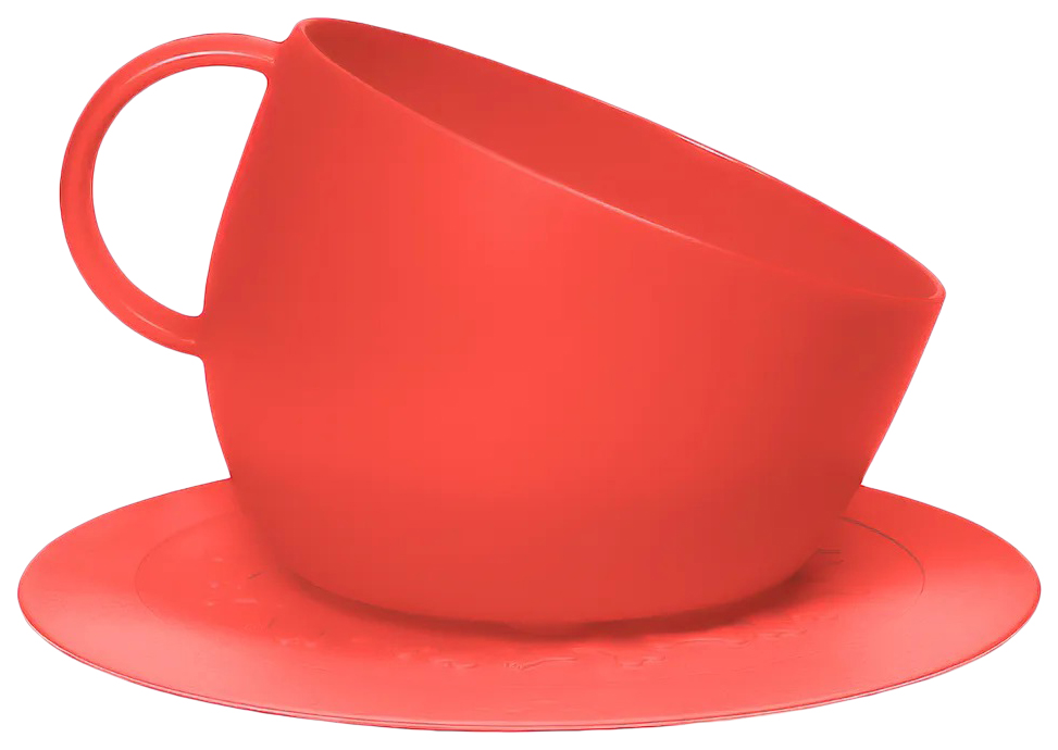 фото Миска для собак united pets чашка 2,5 л kit cup + коврик 35 см красные