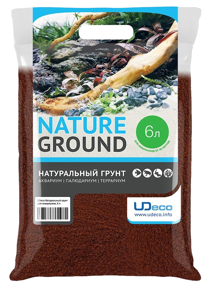 

Натуральный грунт для аквариума и террариума UDeco Premium Lava Sand, 0,1-0,5 мм, 6 л, Коричневый