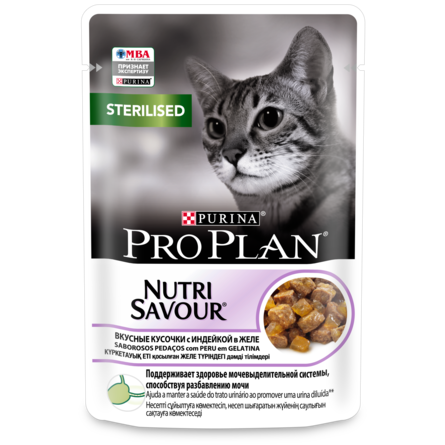 

ProPLAN Sterilised пауч 85 гр желе индейка для кошек стерилизованных 12456778
