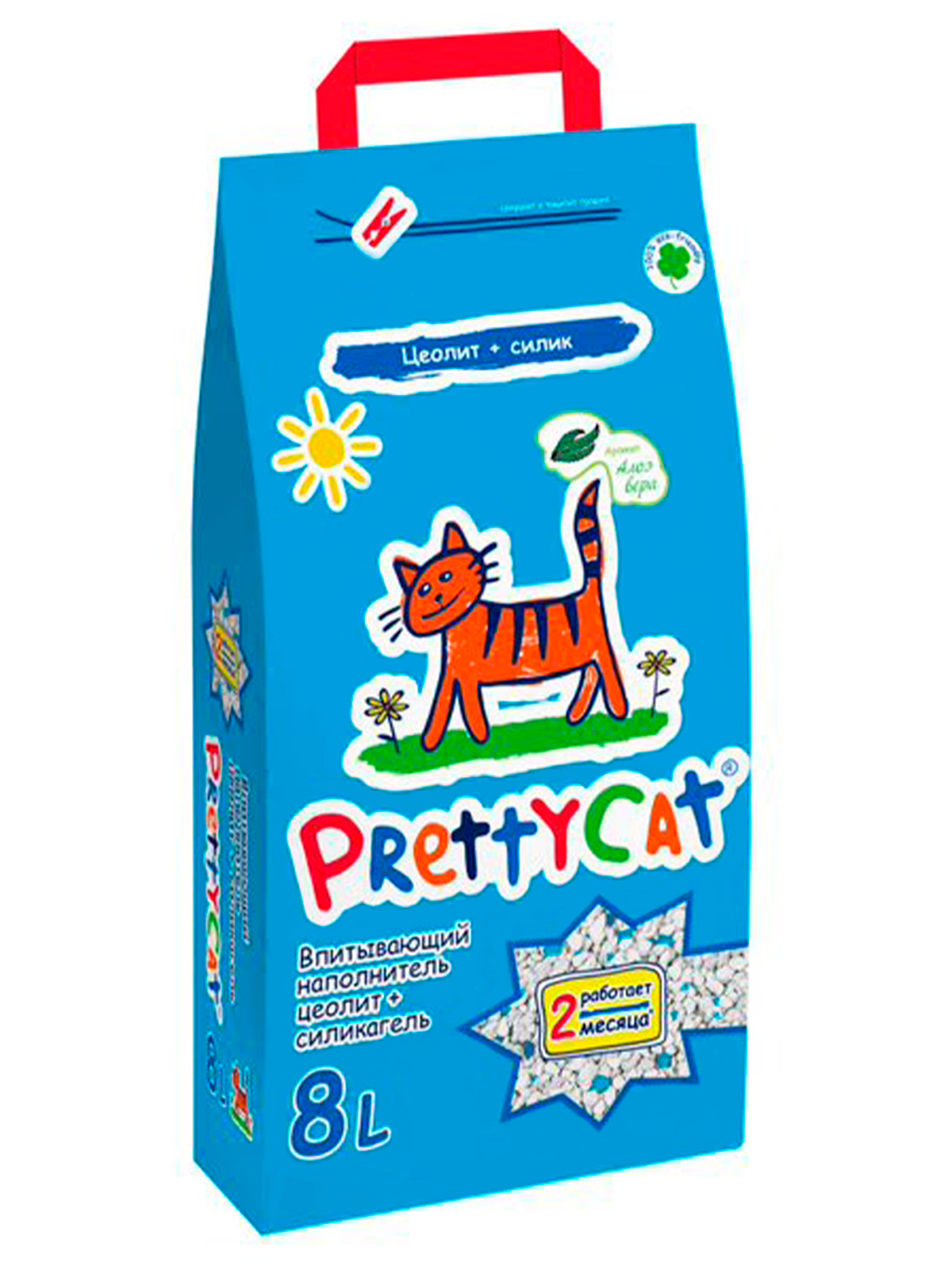 Наполнитель PrettyCat Naturel впитывающий, алоэ, 8 л