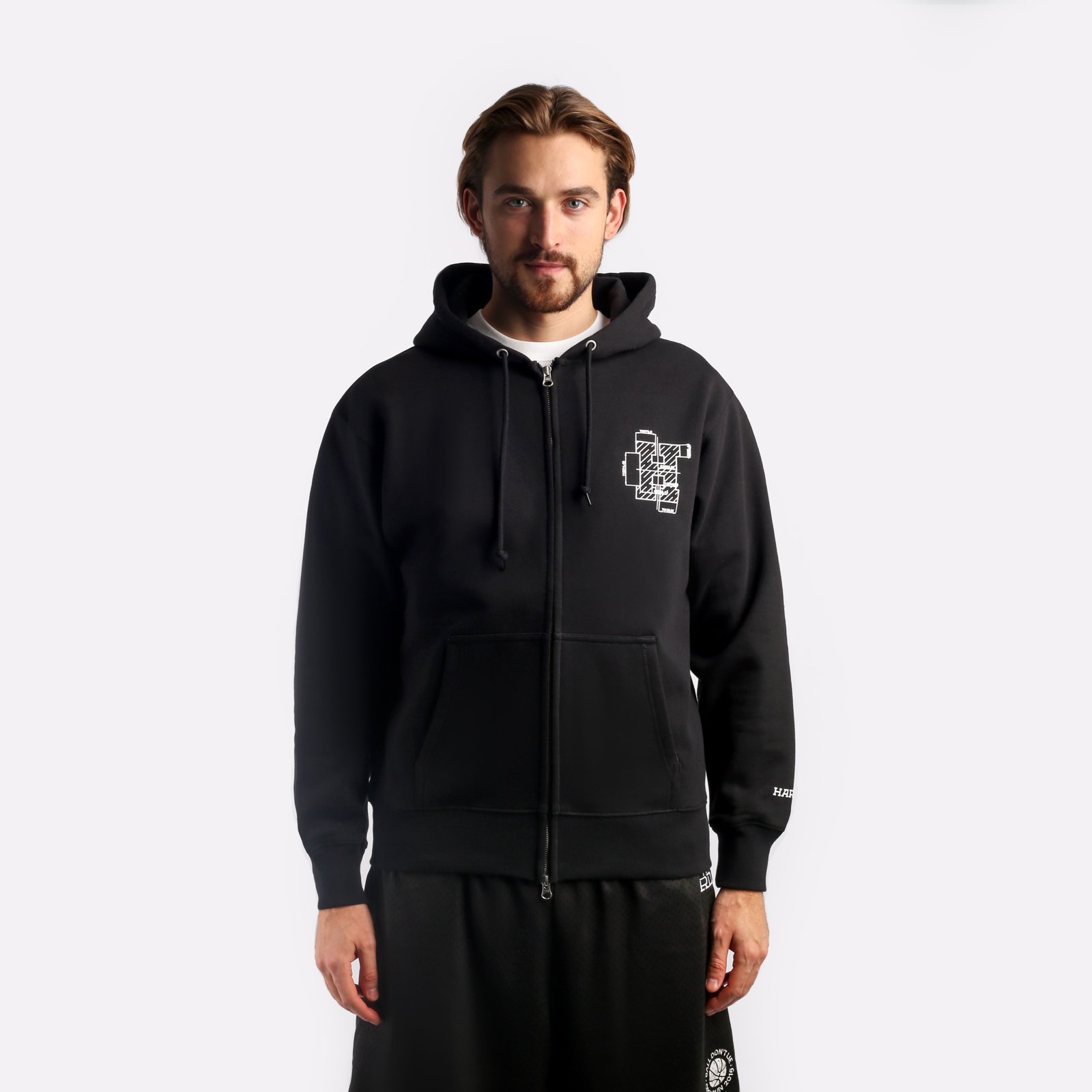 Толстовка мужская HARD Zip Hoodie черная M