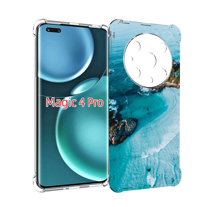 

Чехол MyPads красивый голубой залив для Honor Magic4 Pro, Прозрачный, Tocco