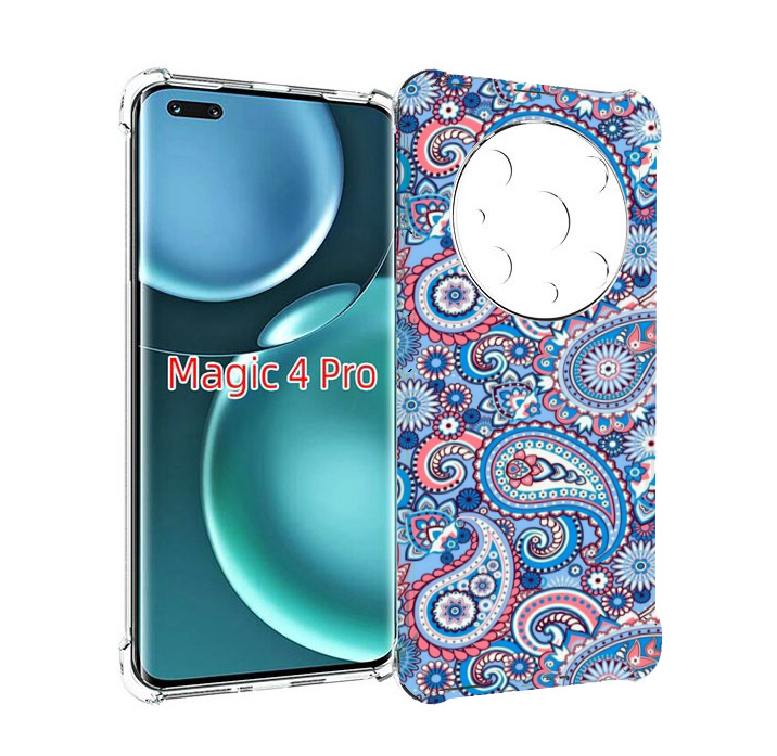 

Чехол MyPads красивый голубой арнамент для Honor Magic4 Pro, Прозрачный, Tocco