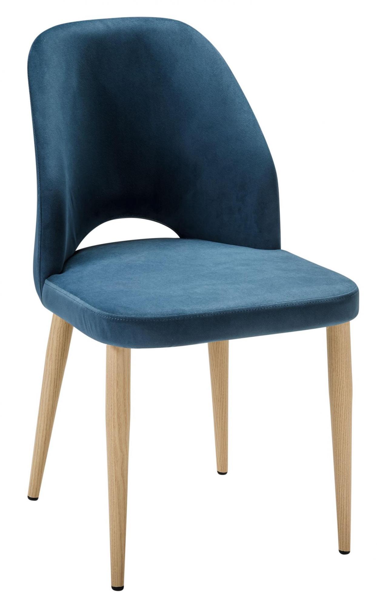 Стул RHOME Ledger blue/натуральный дуб