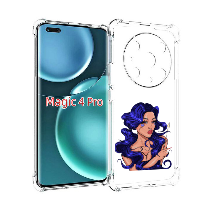 

Чехол MyPads красивая-девушка-с-синими-волосами женский для Honor Magic4 Pro, Прозрачный, Tocco