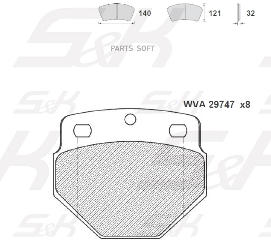 Колодки тормозные дисковые S&K SK2974701 S&K